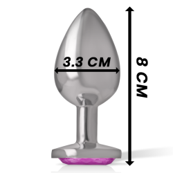 Intense - Plug Anal En Métal Aluminium Avec Cristal Rose Taille M